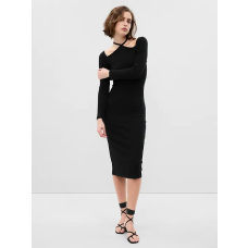 Tie-Neck Cutout Midi Dress